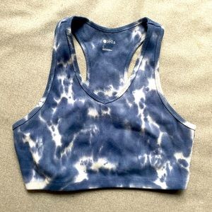 Zella rib crop tank, size L, blue tie dye